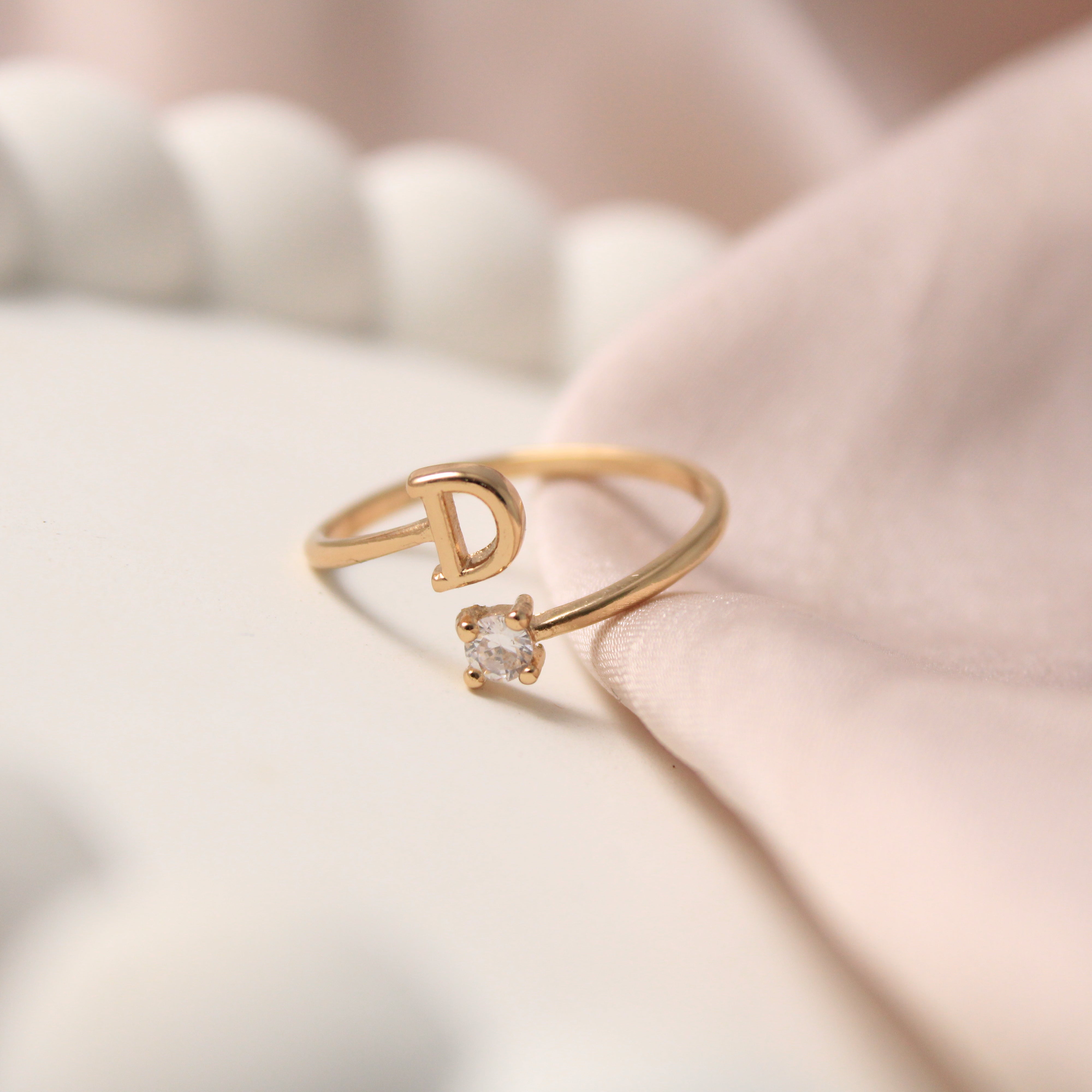 Coquette Style Letter Ring Sweet Heart Design Got An - Temu